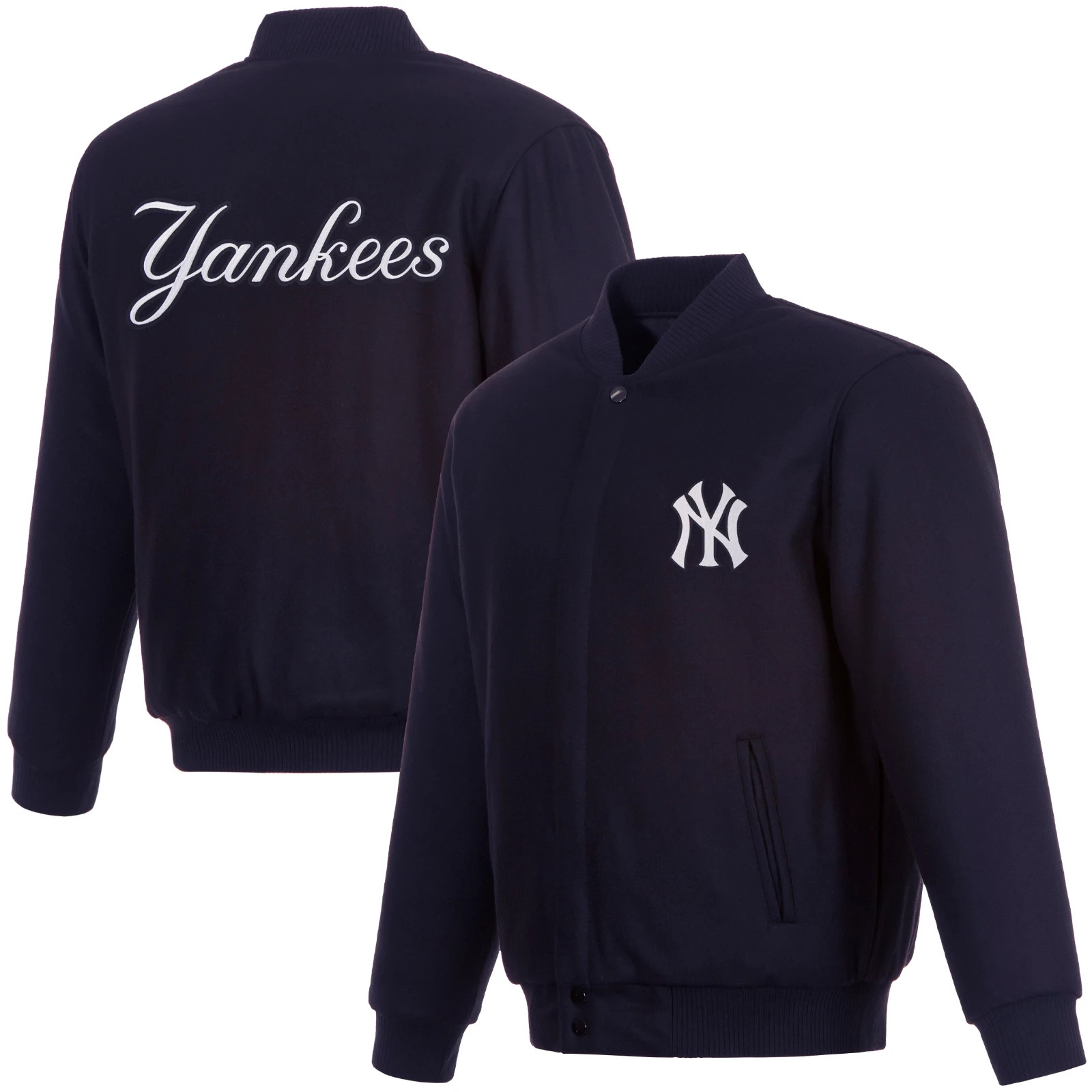 JH Design New York Yankees All Wool Jacket w/ Nylon lining & Embroidered Logos