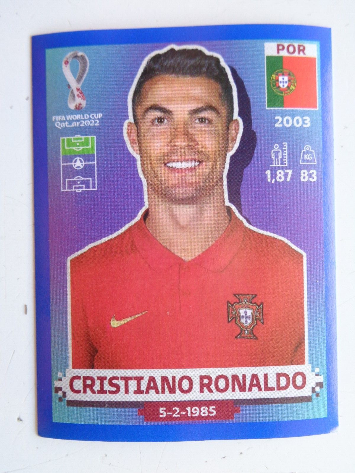 Cristiano RONALDO PANINI Blue Sticker Parallel RARE Qatar 2022 World cup Qty