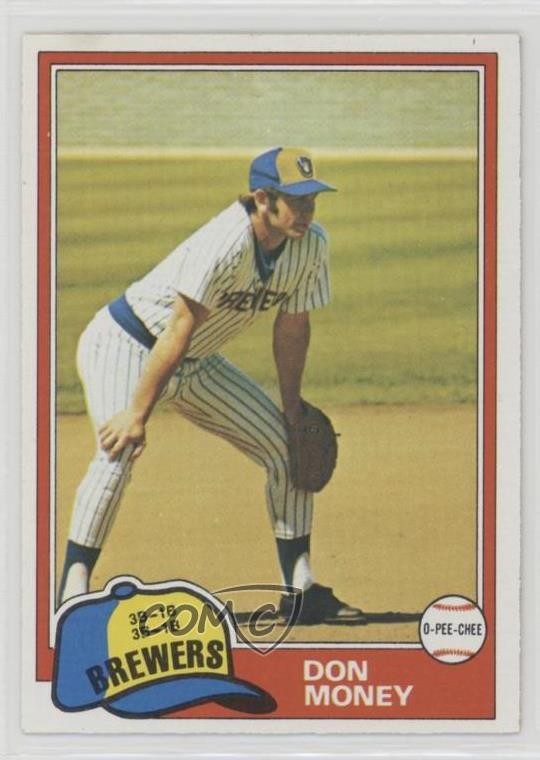 1981 O-Pee-Chee Gray Back Don Money #106 0m8e