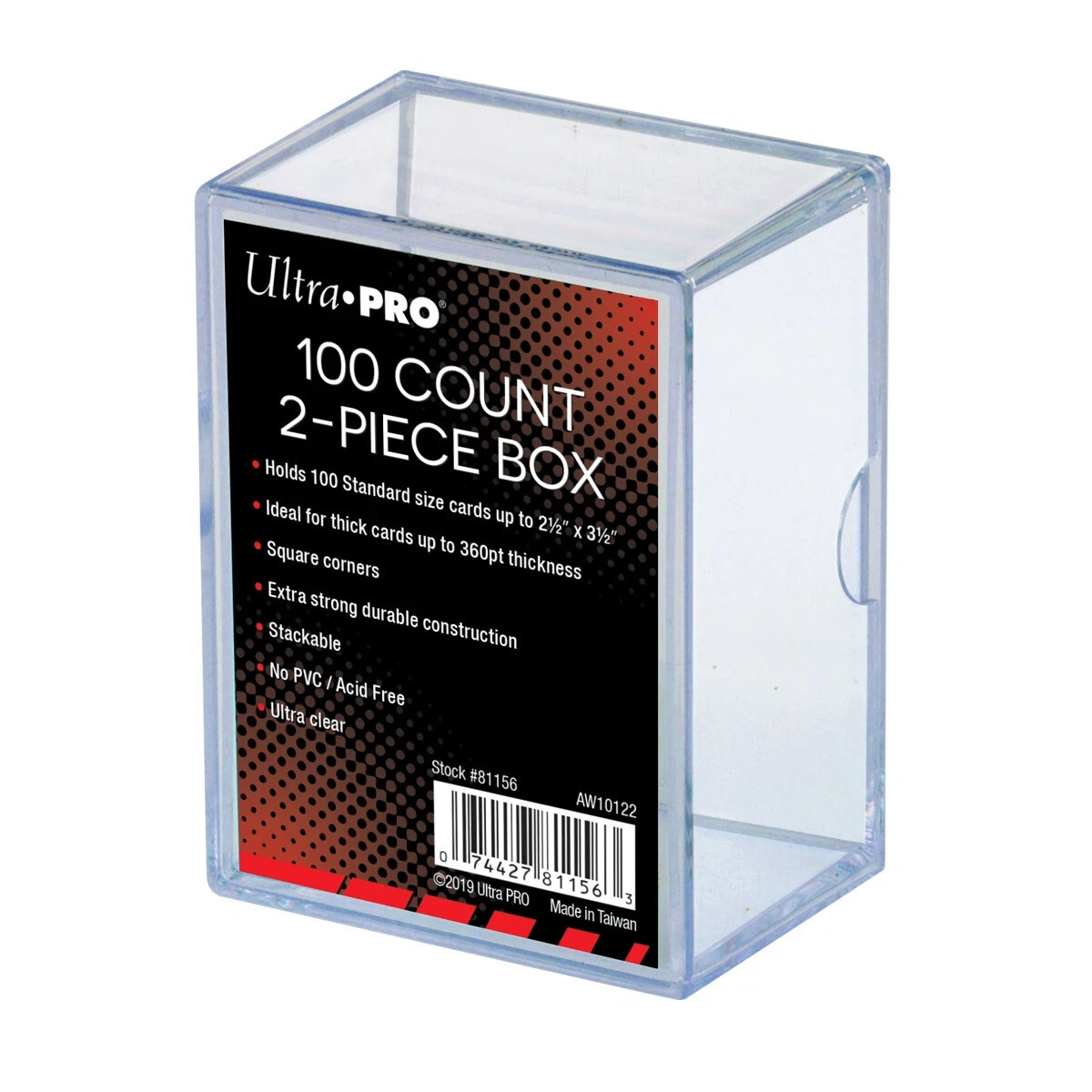 (5-Pack) Ultra Pro 2 Piece Plastic Card Storage Box (100 Count Size) Slider Box