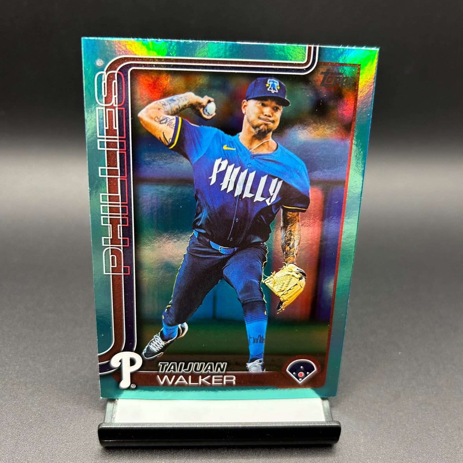2025 Topps Series 2 #351 Taijuan Walker Aqua Philadelphia Phillies
