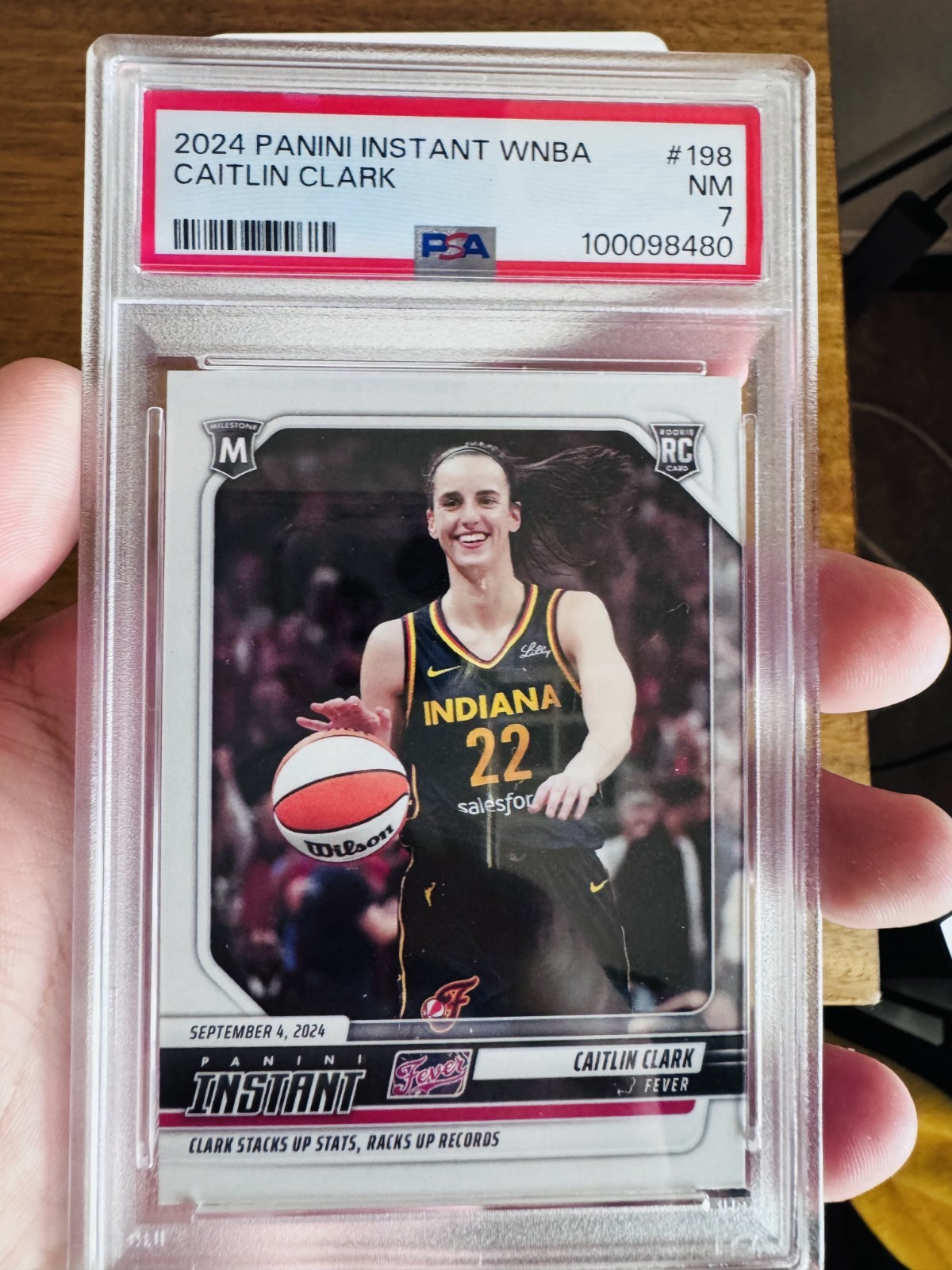 Caitlin Clark Rookie 2024-25 Panini Instant WNBA #198 /15219 PSA 7