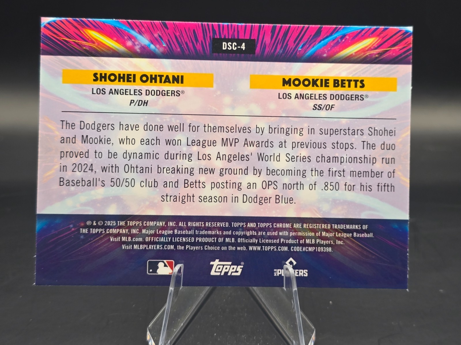 2025 Topps Chrome Cosmic Star Clusters – #DSC-4 Shohei Ohtani/Mookie Betts, LAD