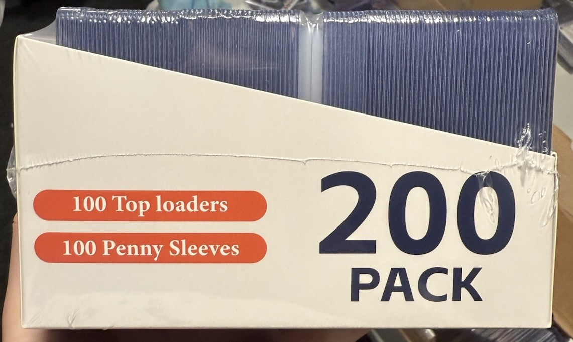 200 Trading Card Sleeves & Holders – 100 Hard 3″x4″ Toploaders + 100 Soft Penny.
