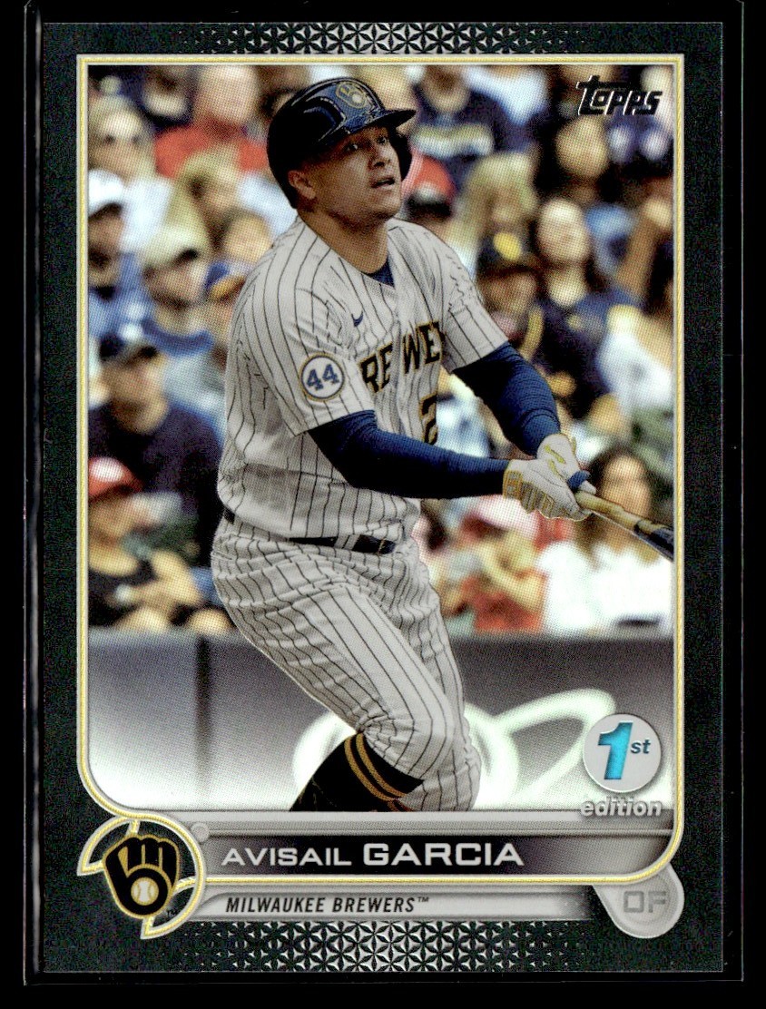 2022 Topps 1st Edition Black Foil Avisail Garcia /25 Brewers #92