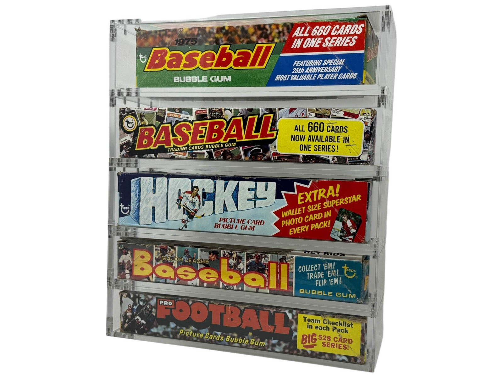 Stackable Premium Acrylic Display Case Magnetic Vintage 1960’s Topps Wax Deep