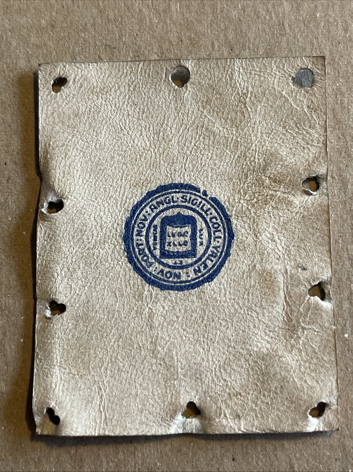 Vintage 1910s Yale University Tobacco Leather Card Patch 2” X 2.5”