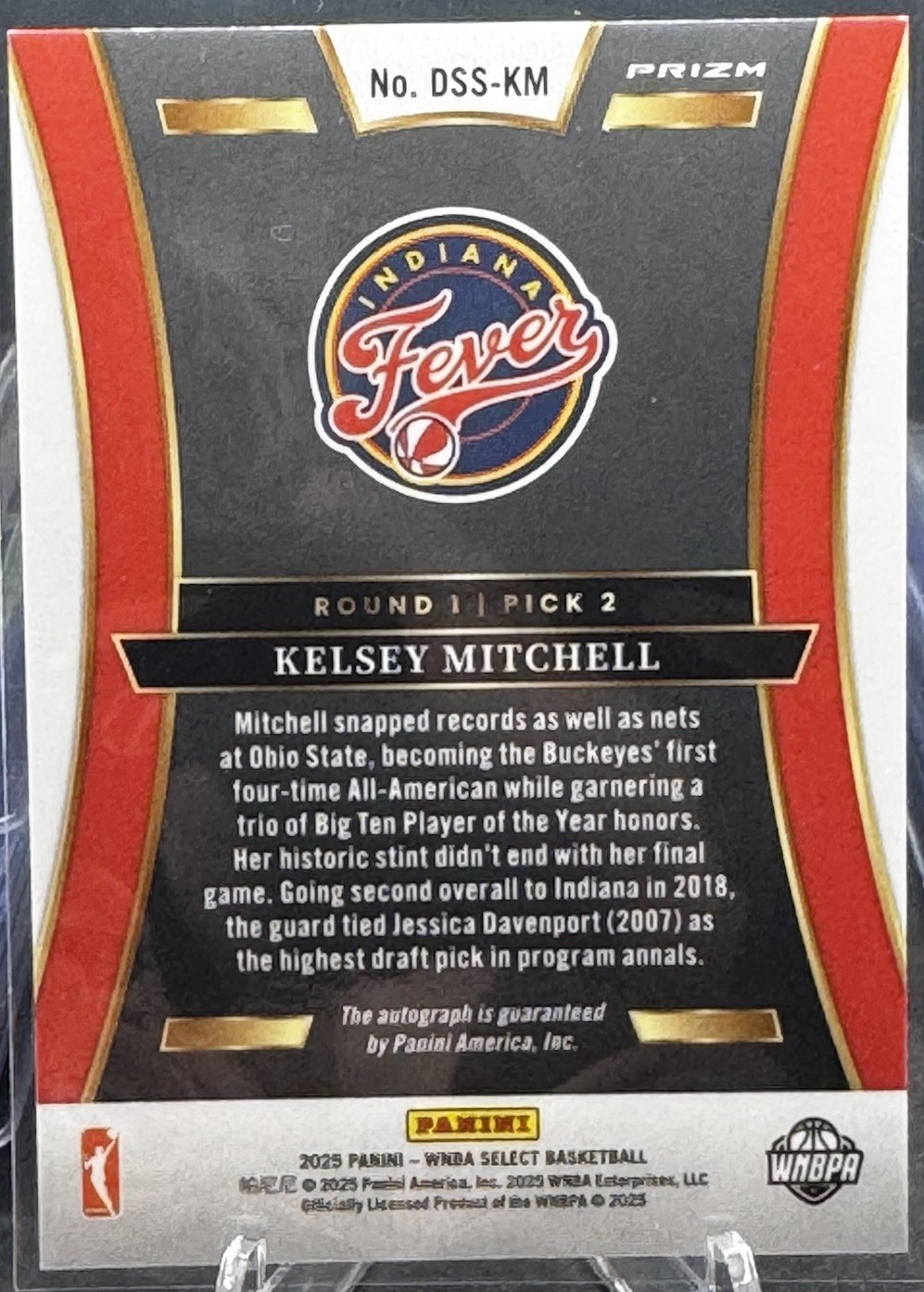 KELSEY MITCHELL 2025 WNBA SELECT SILVER SP PRIZM AUTOGRAPH Rookie INDIANA FEVER