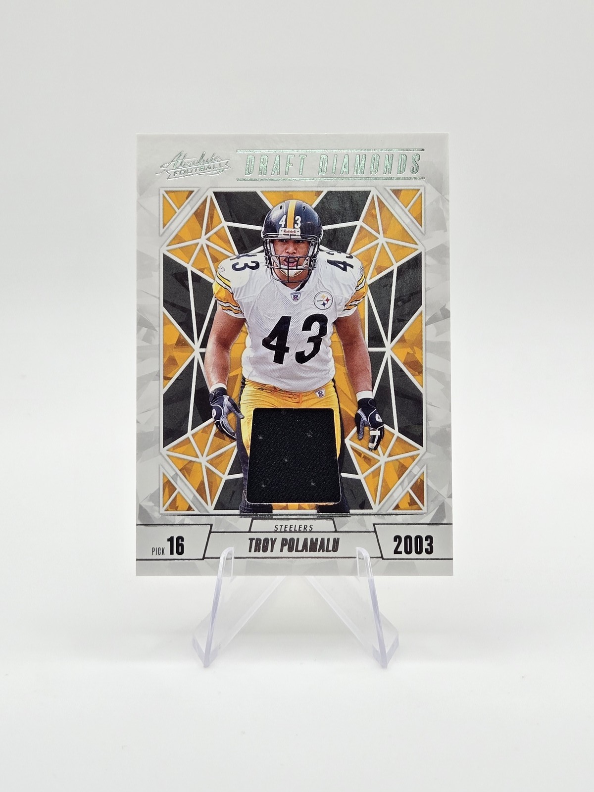 Troy Polamalu 2024 Panini Absolute Draft Diamonds Patch SP #DDJ-TPU