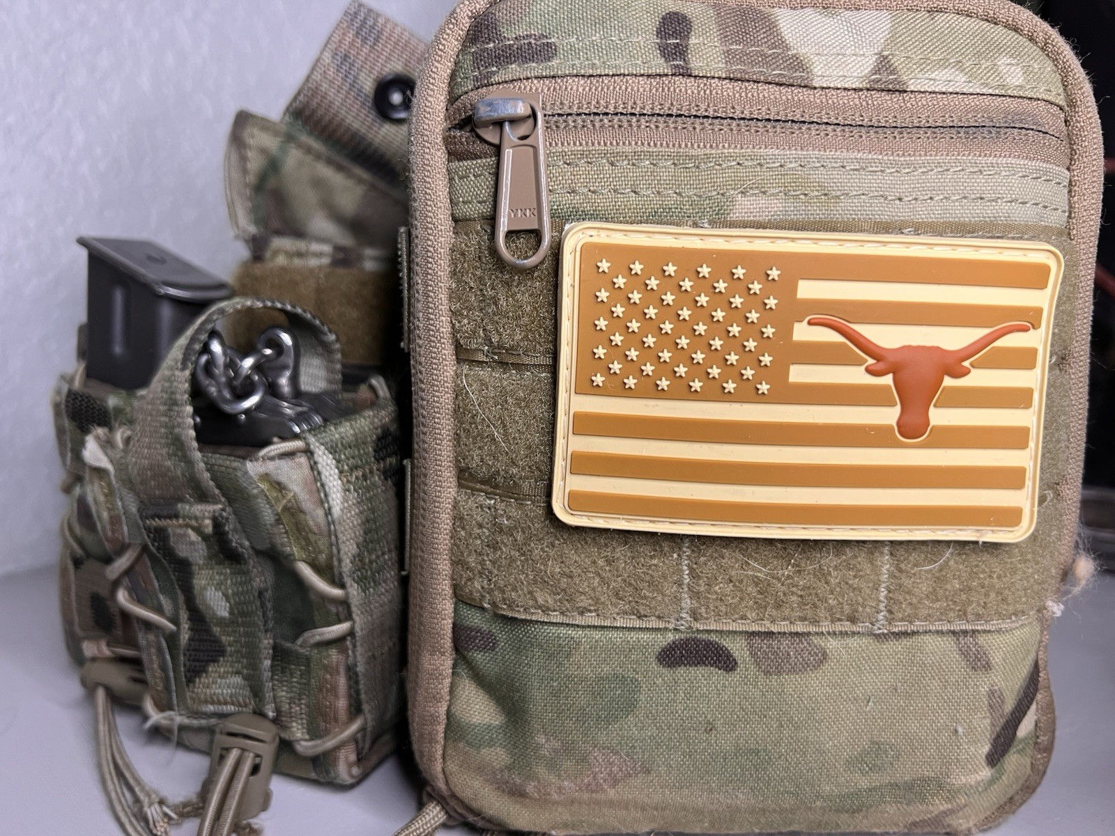 Military Combat American Flag Texas Longhorns Football PVC Patch W Vlcro – NCAA