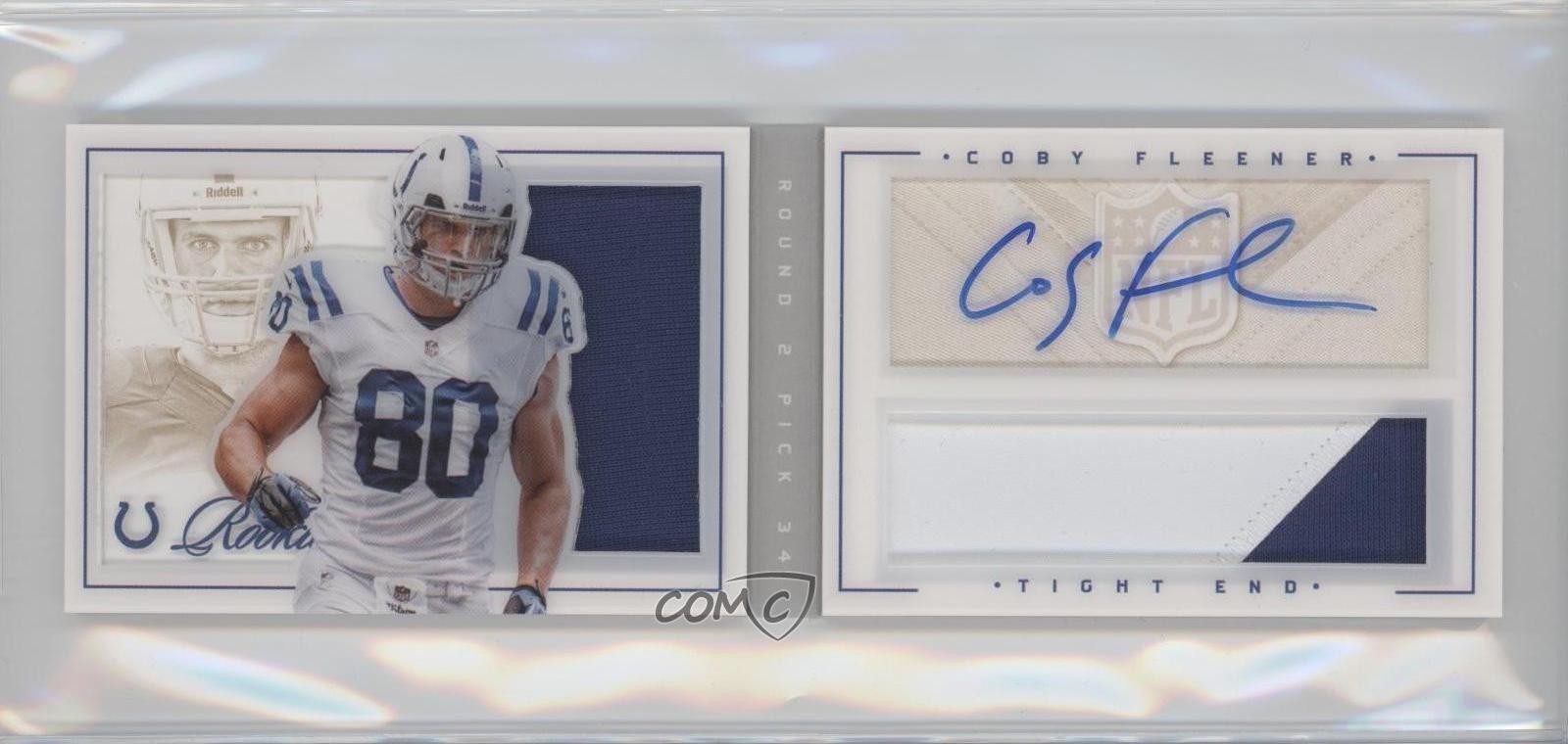 2012 Panini Playbook Booklet Gold 21/49 Coby Fleener #184 Rookie Auto RC 0f8