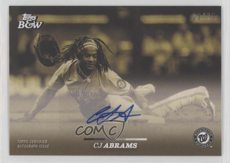 2024 Topps Black & White Yellow Auto 3/75 CJ Abrams #75-A Auto 0e4z