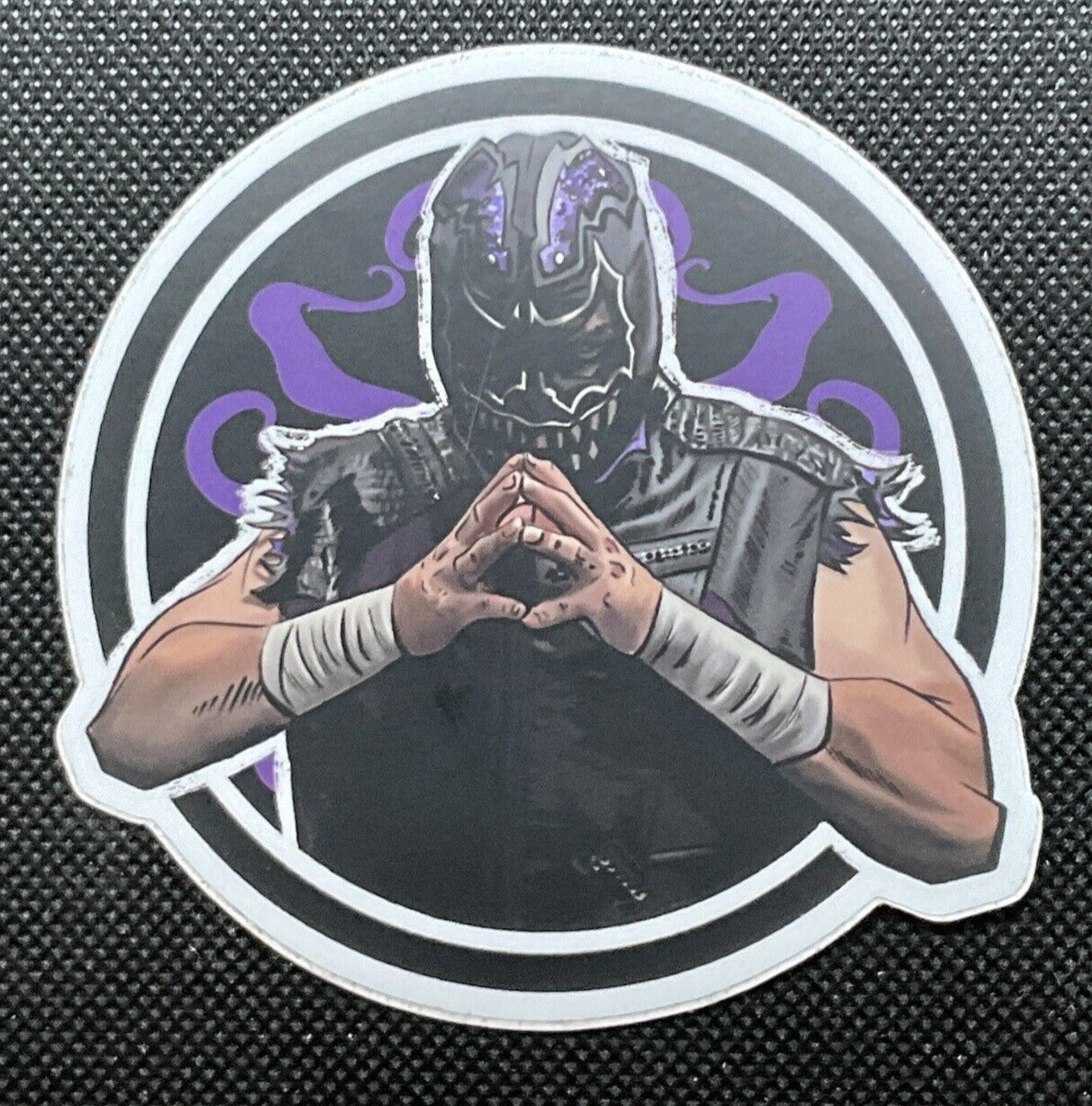 Evil Uno Pro Wrestling Crate Sticker. PWT Wrestling Sticker. Non-Stuck.