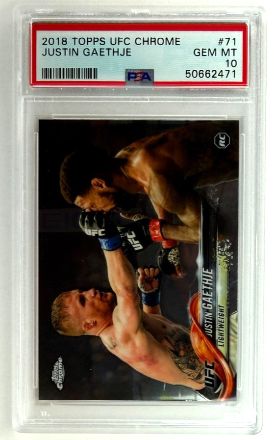 2018 Topps Chrome Justin Gaethje #71 PSA 10 UFC ROOKIE CARD RC