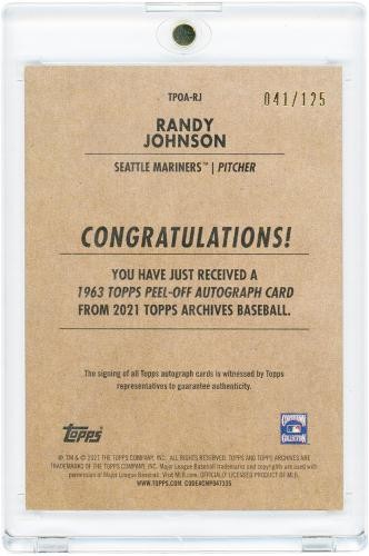 Randy Johnson Mariners Signed 2021 Topps Archives 1963 #TPOA-RJ #41/125 Card