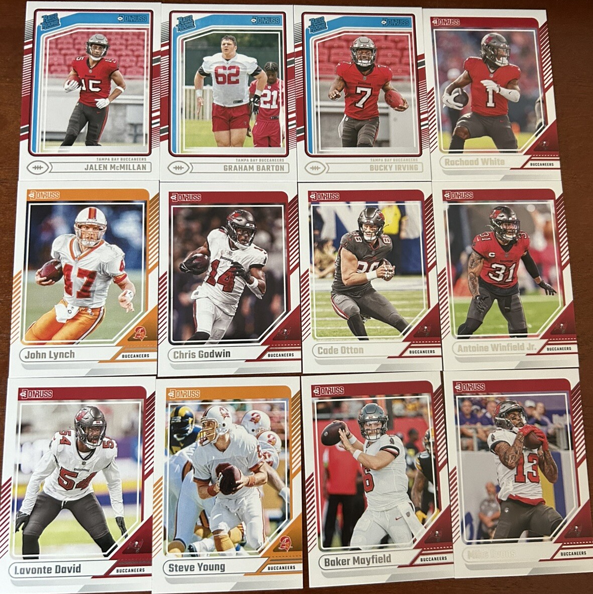 2024 Donruss Football (1-400 Set) Tampa Bay Buccaneers Team Set (12 Cards)