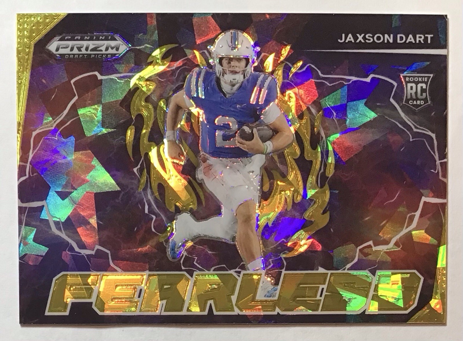 JAXSON DART 2025 RC ROOKIE GOLD CRACKED ICE PRIZM🌈 FEARLESS INSERT GIANTS