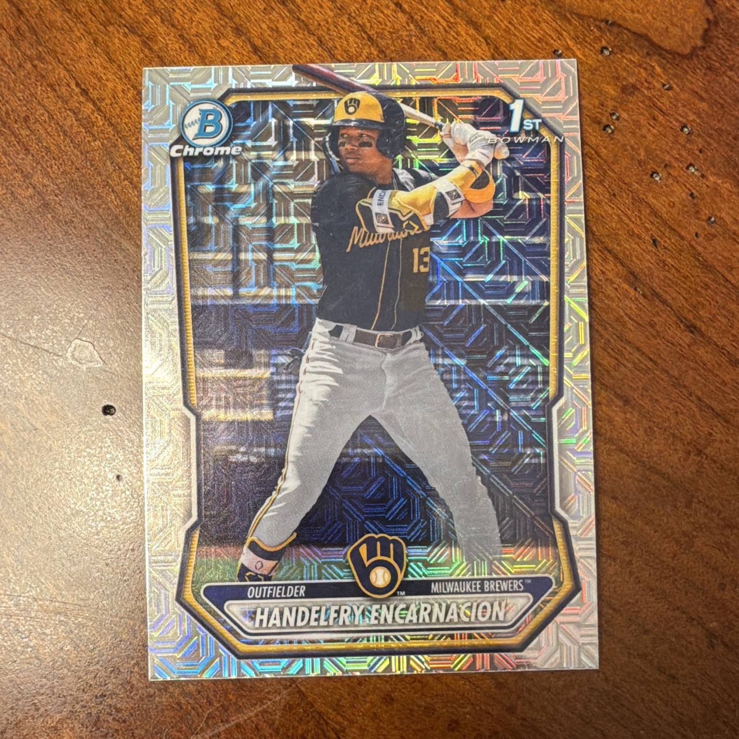 Topps 2026 Bowman Mojo Refractor #BCP-47 Handelfry Encarnacion Brewers