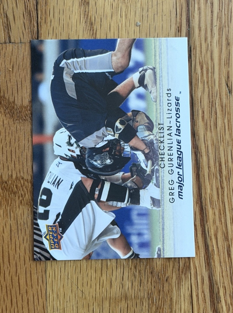 2010 Upper Deck MLL Lacrosse Greg Gurenlian Rookie Card Mint RC #100 Checklist