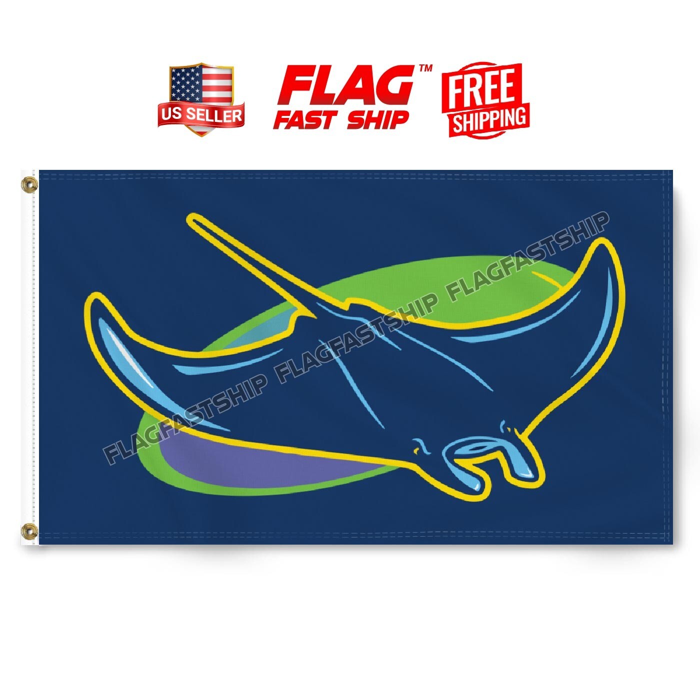 Tampa Bay Rays Devil Flag 3x5ft Banner w Grommets MLB Baseball Logo FREE Shippi