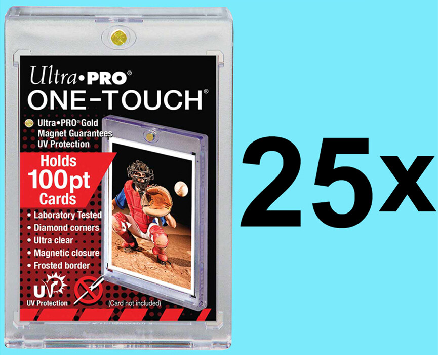 25 Ultra Pro 100pt ONE TOUCH MAGNETIC UV Sports Card Holders Storage Case 81911