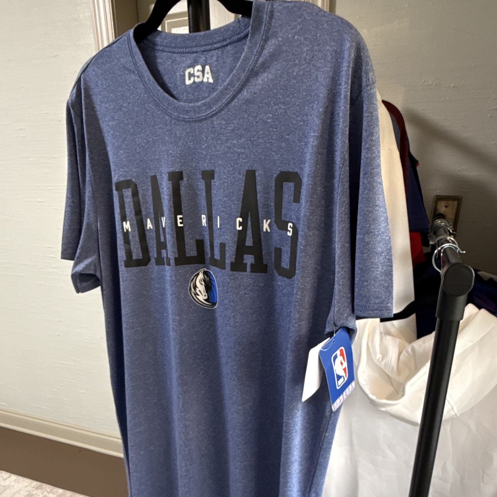 CSA Dallas Mavericks NBA Basketball Blue T-Shirt Shirt Size L Official