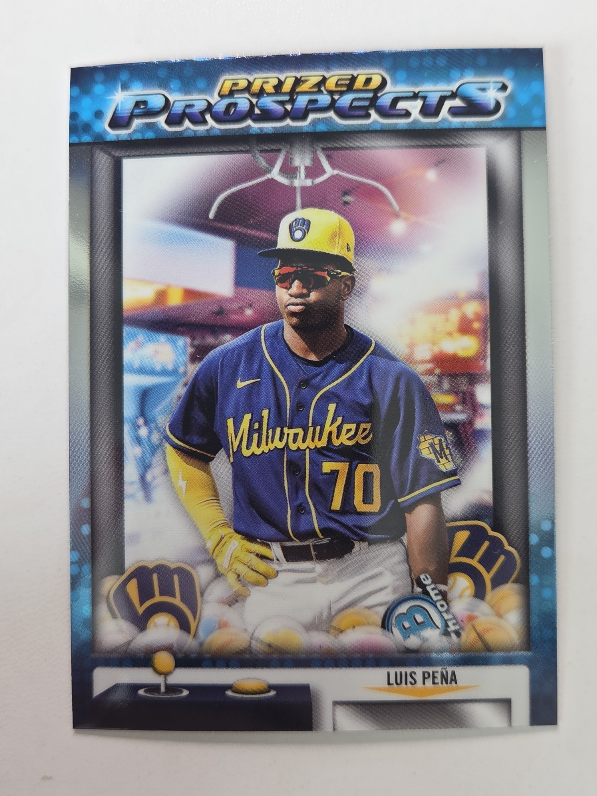 2025 Bowman Chrome Prized Prospects Luis Pena Brewers