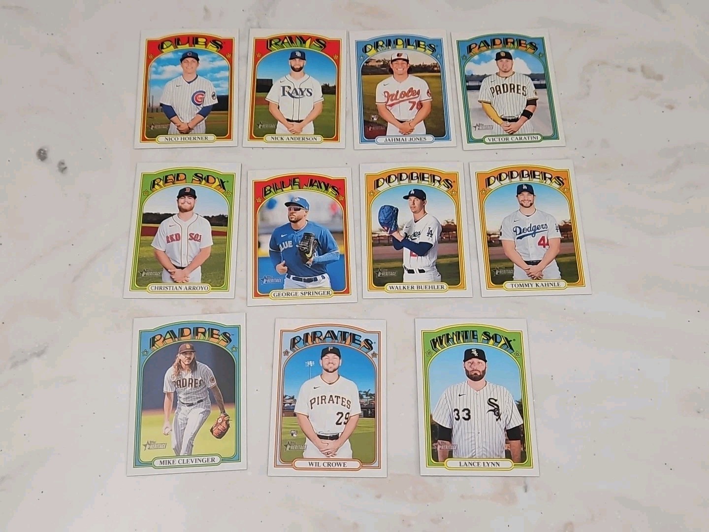 2021 Topps Heritage High Number Set 501-700. Crochet,India,Kirk,Gimenez Rcs SPs
