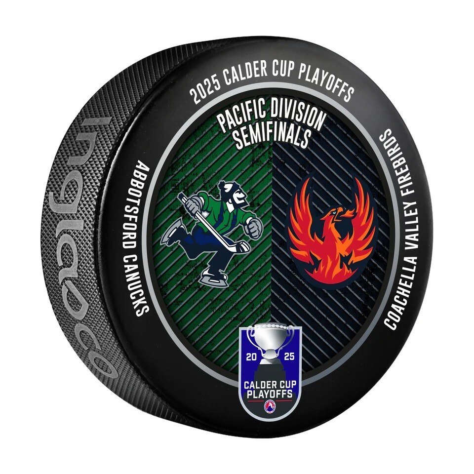 2025 Calder Cup Playoffs Dueling Puck Abbotsford Canucks vs Coachella Valley …