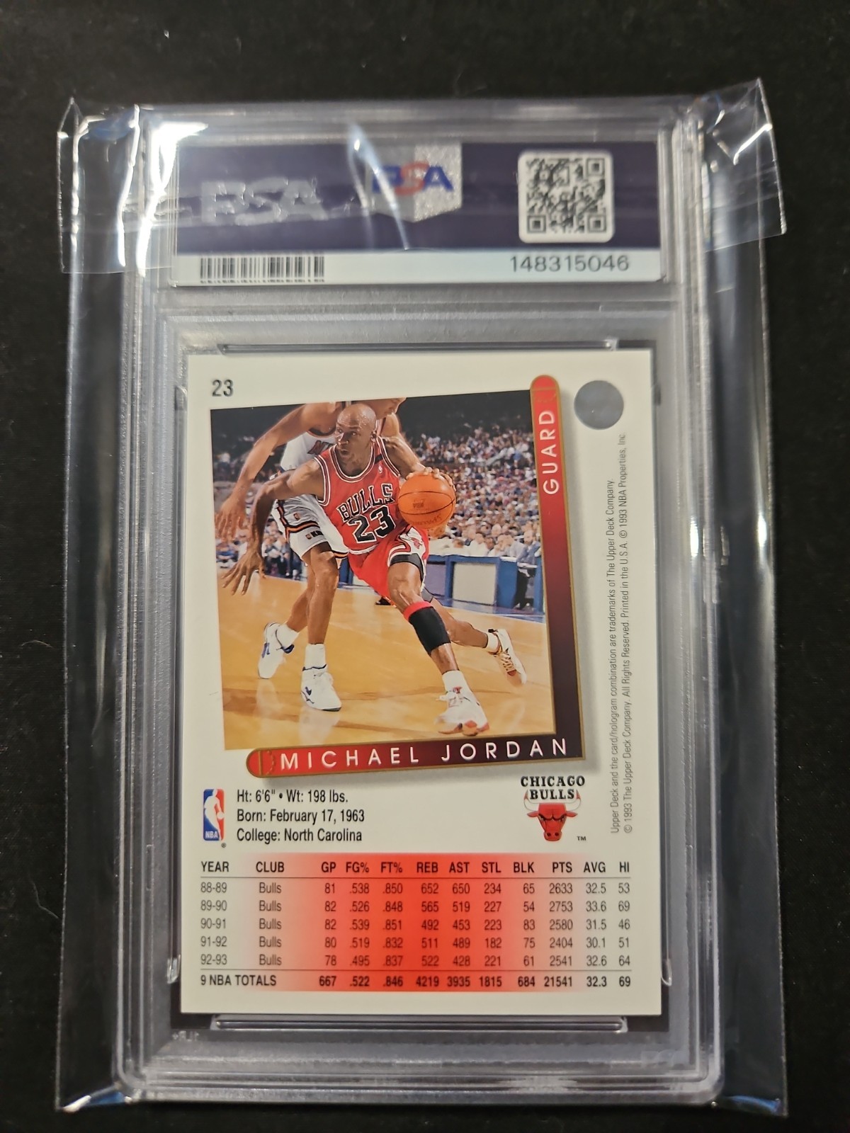 MICHAEL JORDAN 1993-94 UPPER DECK – #23 PSA 9 MINT NEW CERT