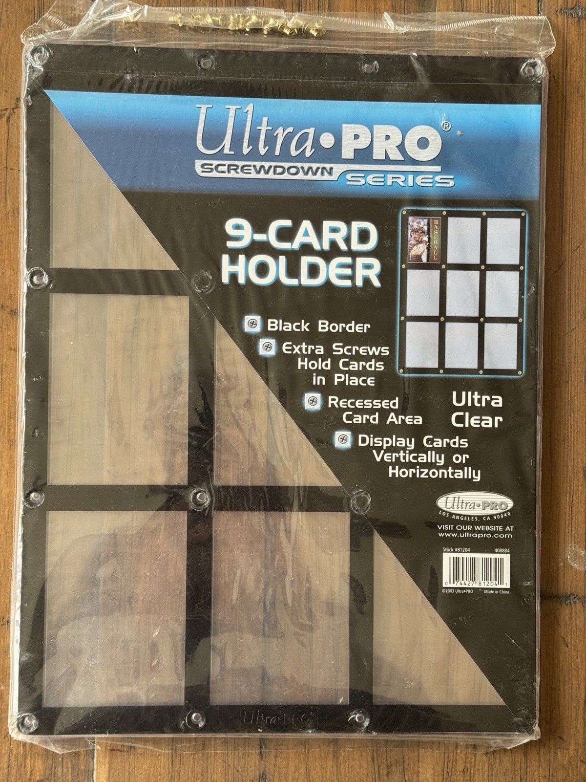 Ultra Pro Black Border 9-Card Ultra Clear Recessed Holder New Sealed Vert Horiz