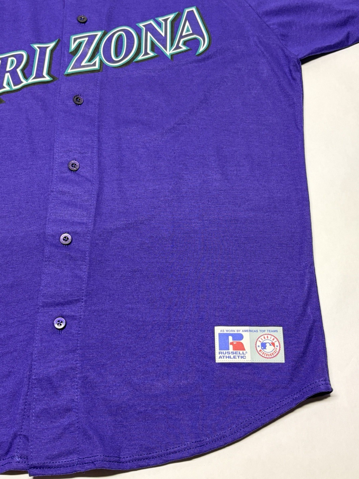 VTG Arizona Diamondbacks Purple Button Baseball Jersey XL Throwback USA Read***