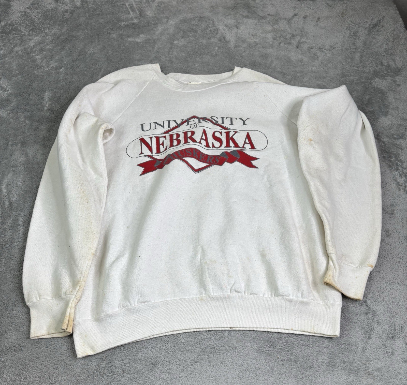 Vintage 90s Nebraska Cornhuskers Sweatshirt Men’s Size 2XL White