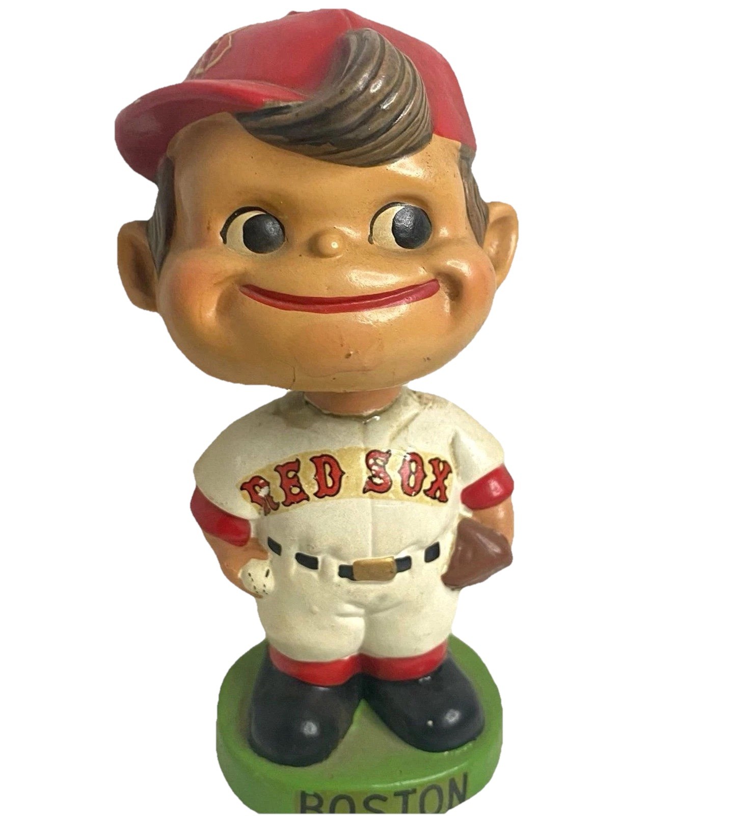 1960s Boston Red Sox Green Base Crooked Cap Nodder Bobblehead Japan MLB Baseball