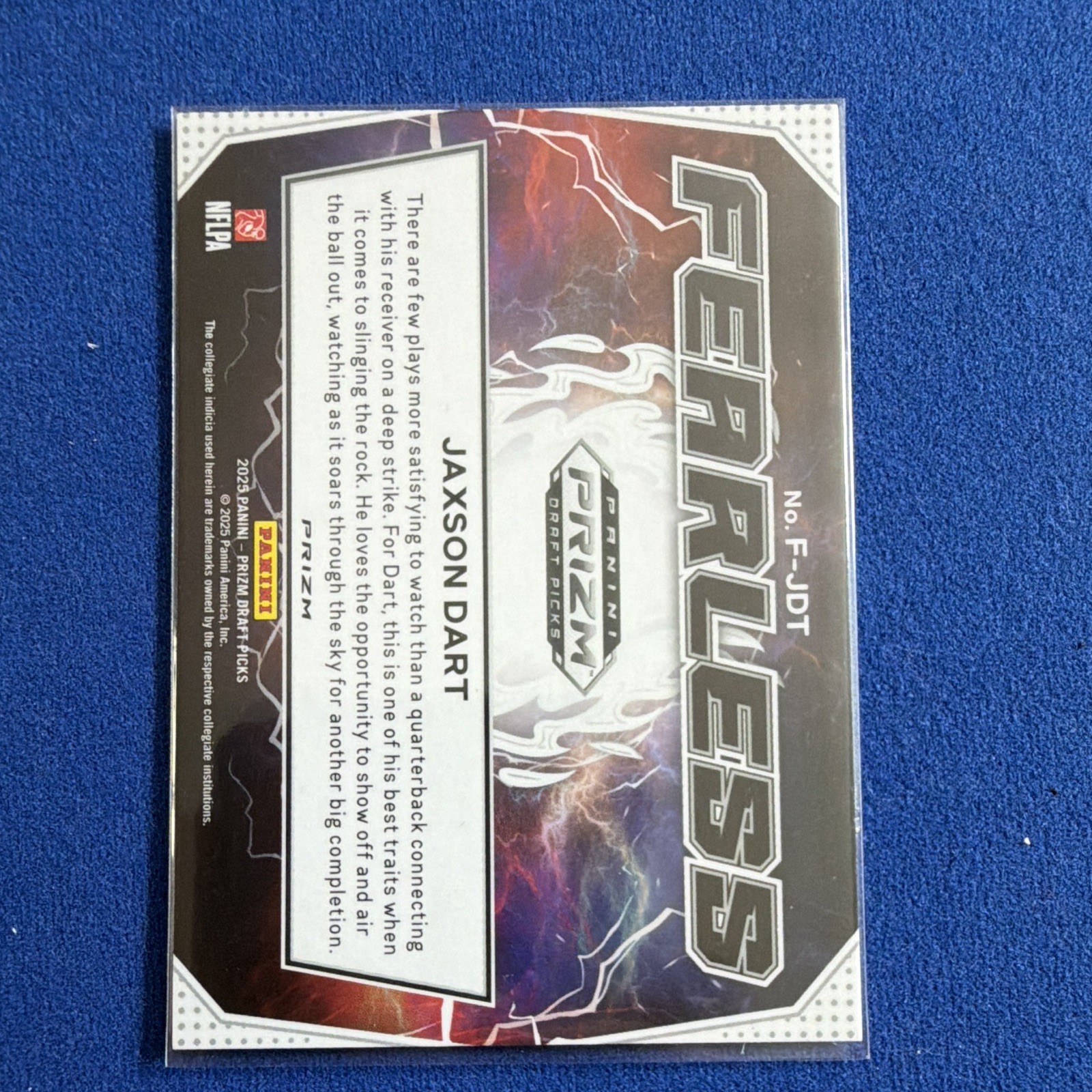 Panini 2023 Prizm Draft Picks Jaxson Dart Red Ice #F-JDT Fearless Insert RC