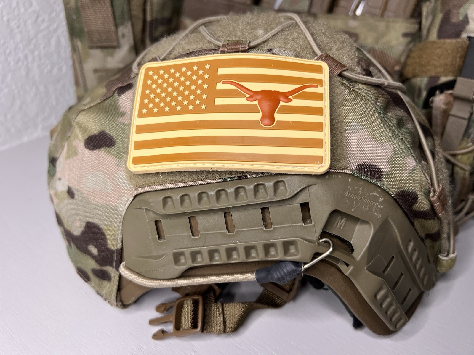 Military Combat American Flag Texas Longhorns Football PVC Patch W Vlcro – NCAA