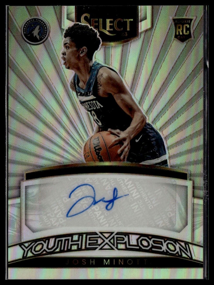 2022-23 Panini Select #YES-JMN Josh Minott Youth Explosion Signatures Silver RC