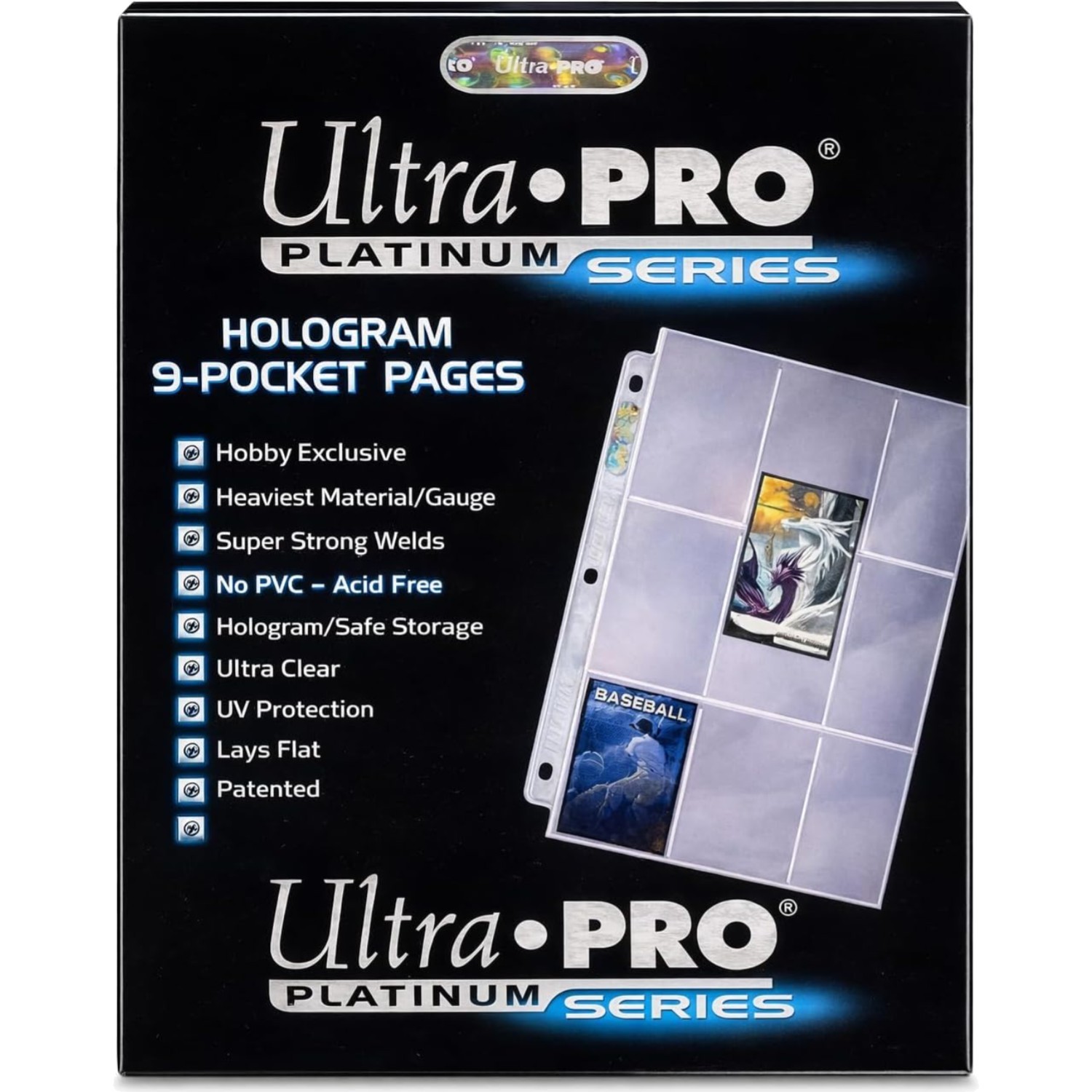 Trading Card Pages Plastic 9 Pocket 100ct Binder Sleeves Protect Storage