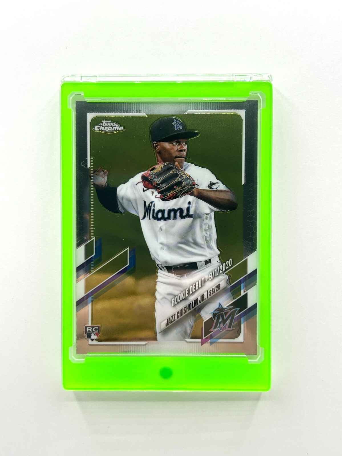 CF Magnetic Card Holder One Touch Case NEON GREEN BORDER – 35PT-260PT Sizes
