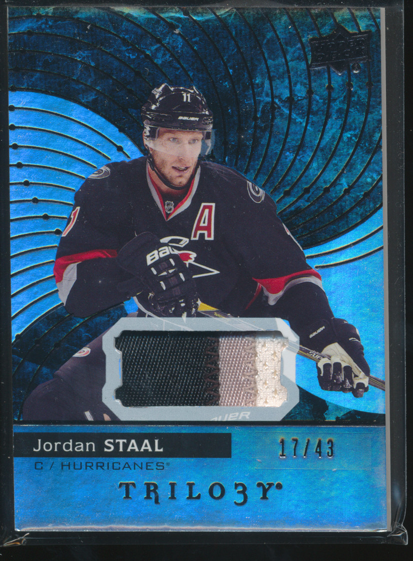 2017-18 Trilogy Jordan Staal Patch /43 #29 3 Colors Carolina Hurricanes B251