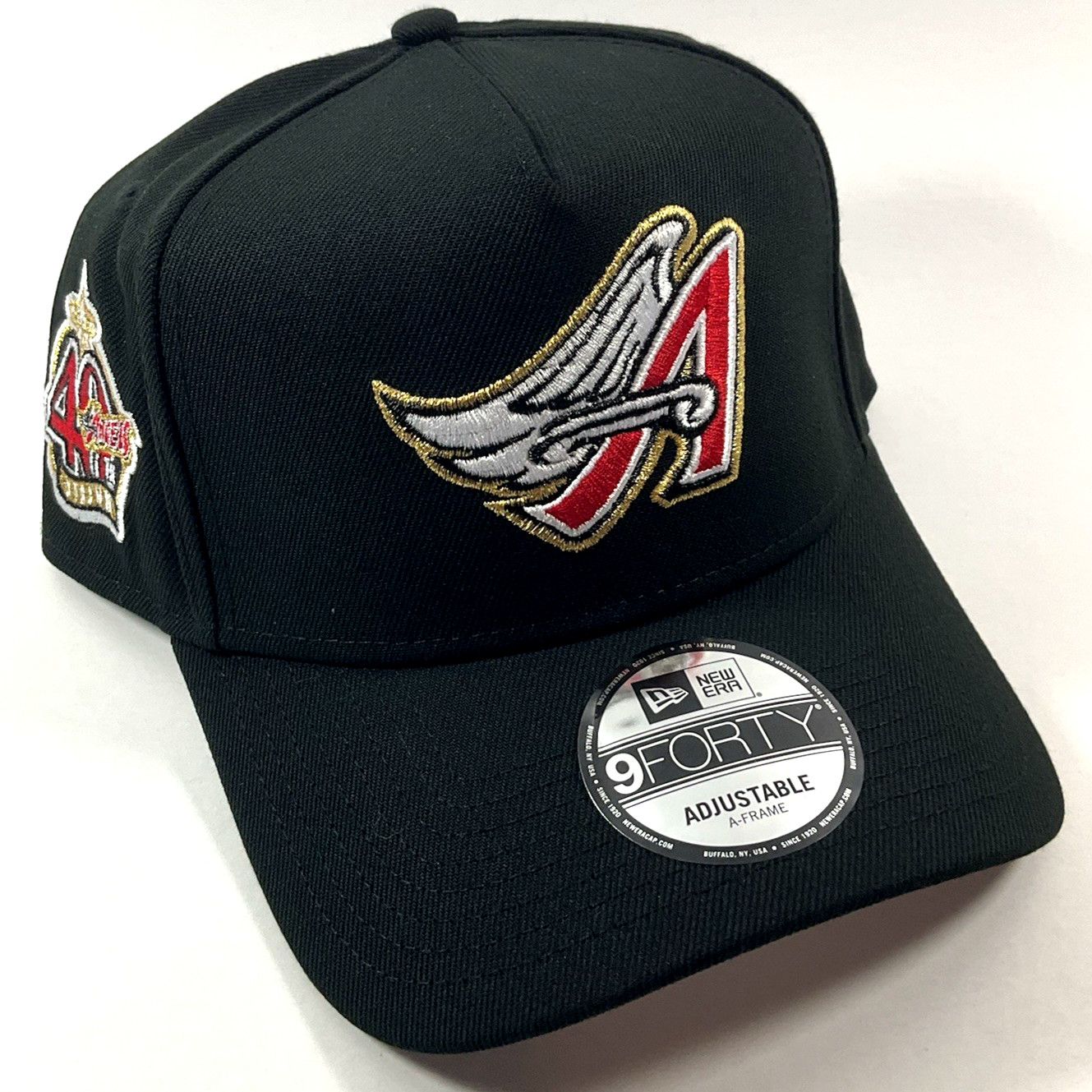 New Era Anaheim Angels Exclusive Black Gold 9FORTY A-Frame Snapback Hat Cap
