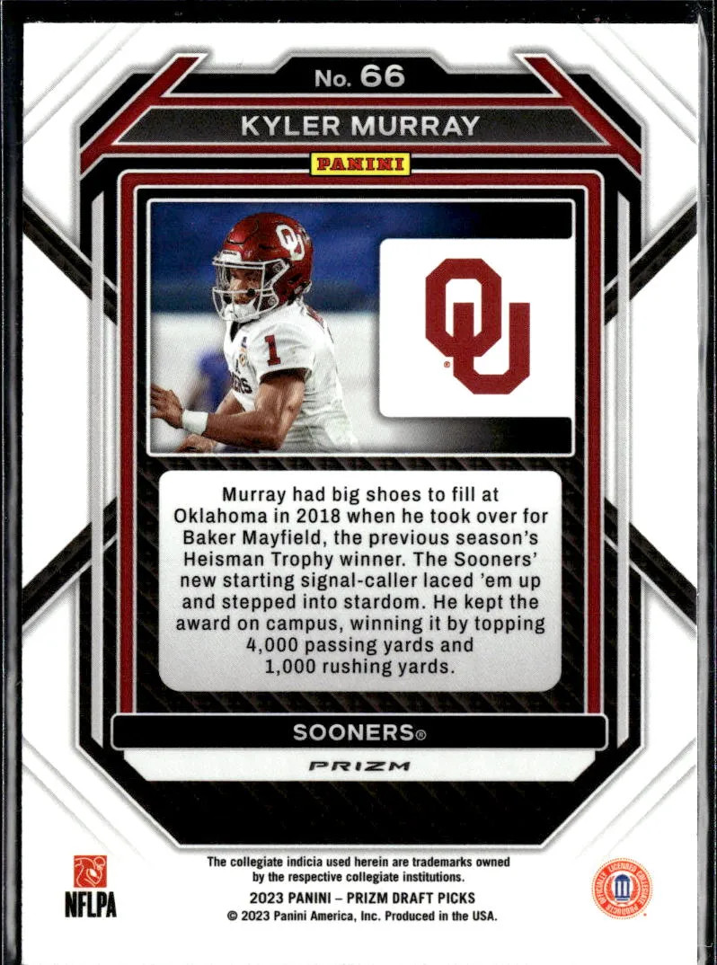 Kyler Murray 2023 Prizm Draft Picks Snakeskin SSP SHORTPRINT Oklahoma Sooners