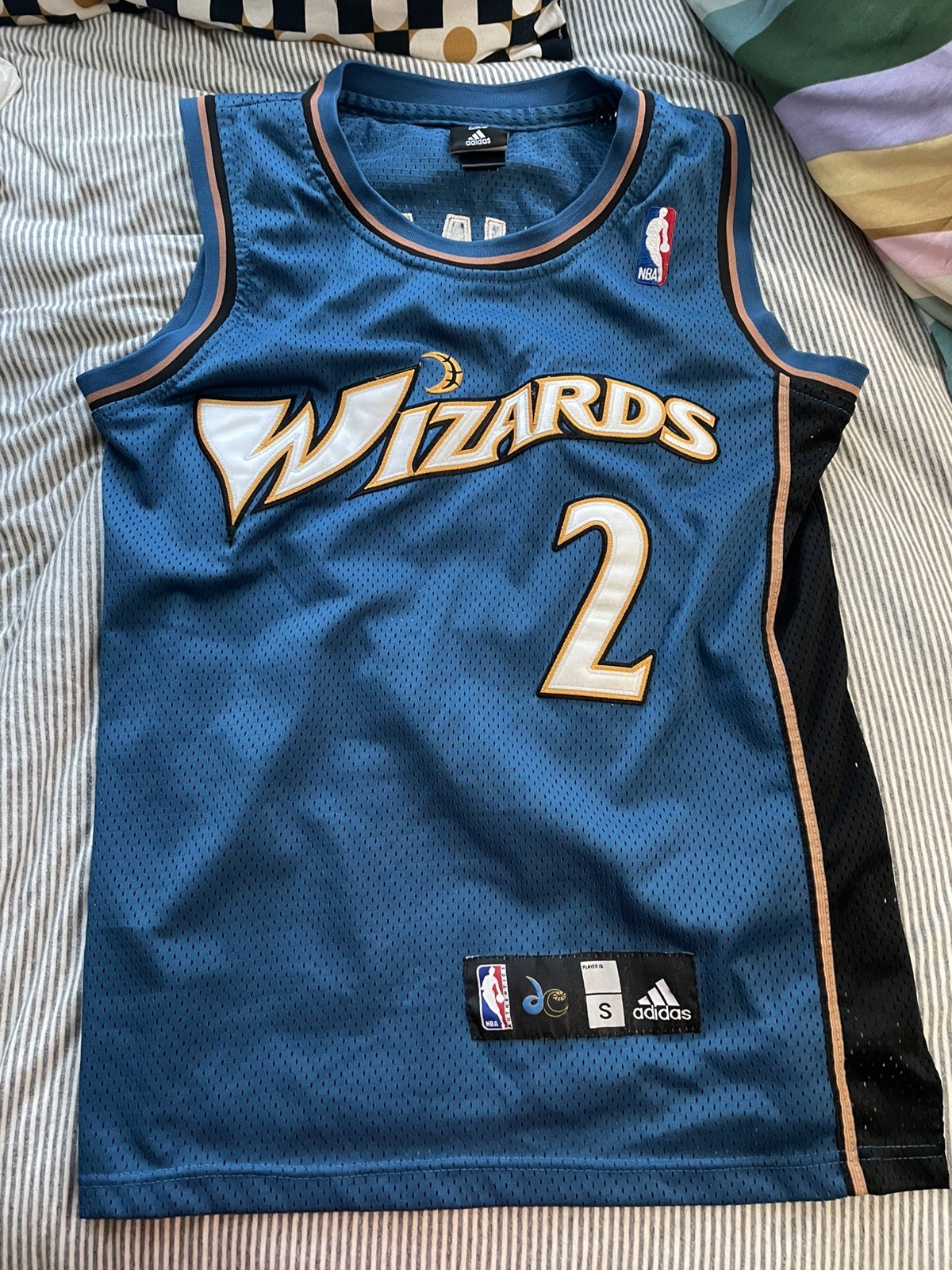 John Wall #2 Blue Adidas Swingman NBA Washington Wizards Men’s S Jersey (C528)