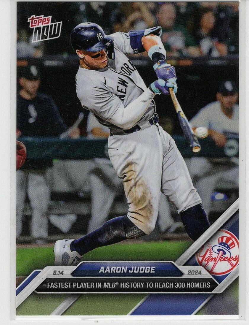 2024 Topps Now Baseball – Aaron Judge #555 – Fastest Player To Reach 300 Homers