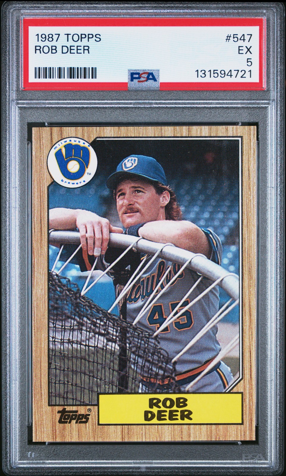 1987 TOPPS #547 ROB DEER PSA 5