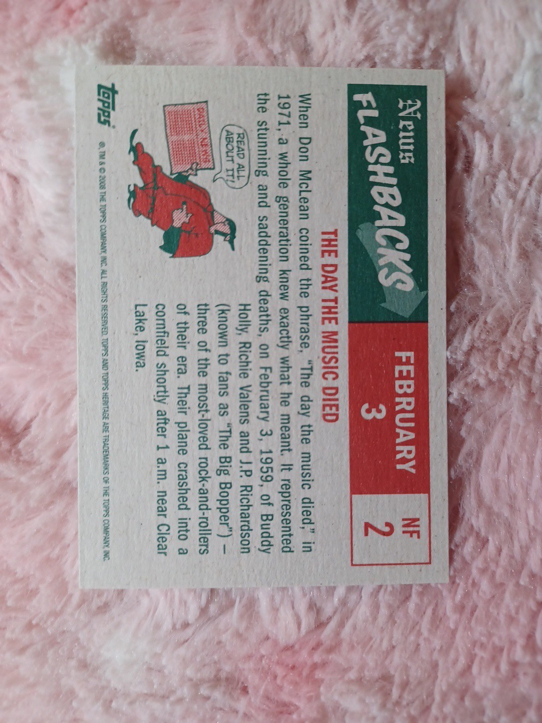 2008 Topps Heritage News Flashback #NF-2 The Day The Music Died Buddy Holly Card