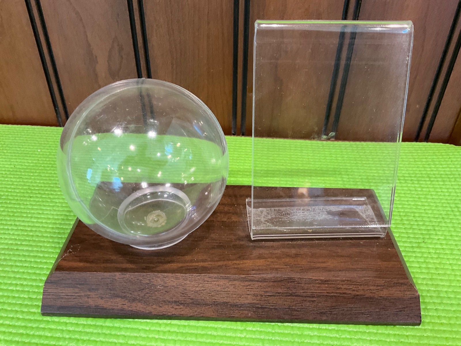 Deluxe Wooden Baseball & Trading Card Display Stand Acrylic Holder Wood Base