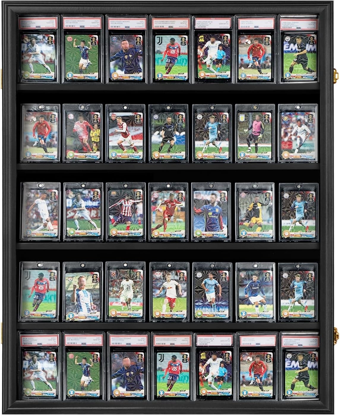 Elegant Black 35-Card Display Case with UV Protection for Your Collectibles