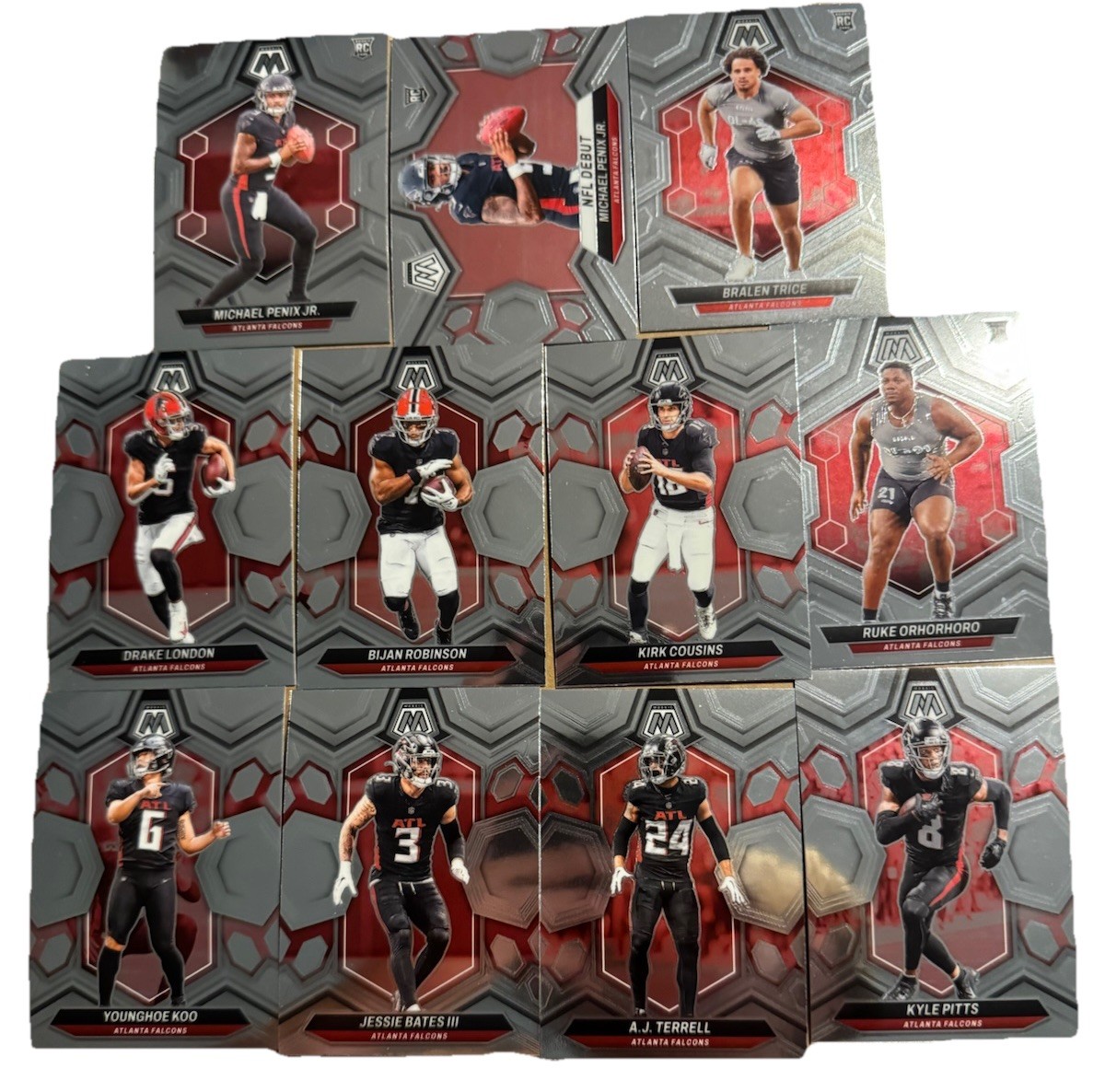 2024 Pannini Mosaic Football (1-400 Set) Atlanta Falcons Team Set (11 Cards)