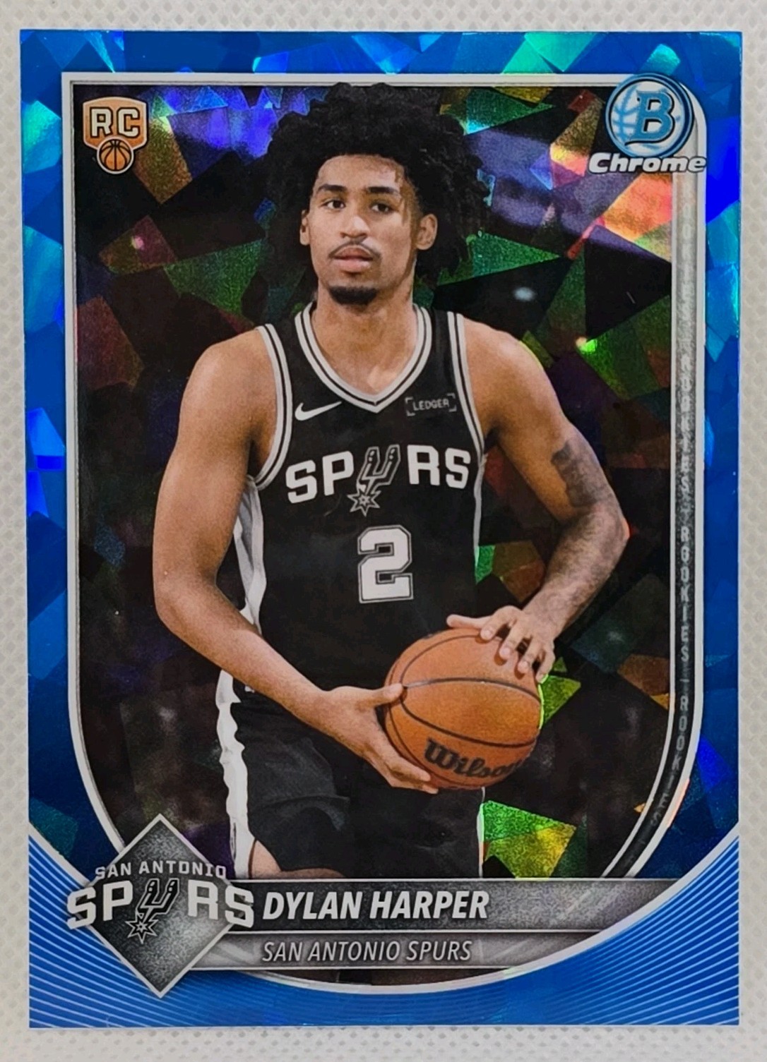 DYLAN HARPER 2025-26 BOWMAN CHROME SAPPHIRE ROOKIE #BCV-2 SPURS RC